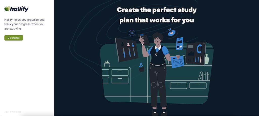 Hallify is a study management and planning app.